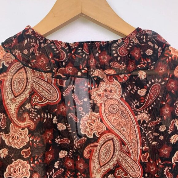 Zara Printed Ruffled Bodysuit Multicolor Sz XS - Picture 12 of 13